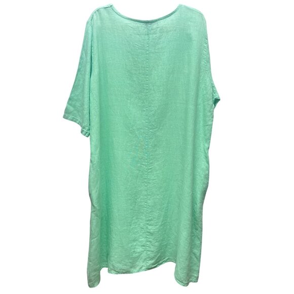 Adele Altman Mint Green Linen Shift Dress - Picture 8 of 8